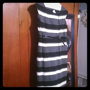Calvin Klein charcoal/black/white dress
